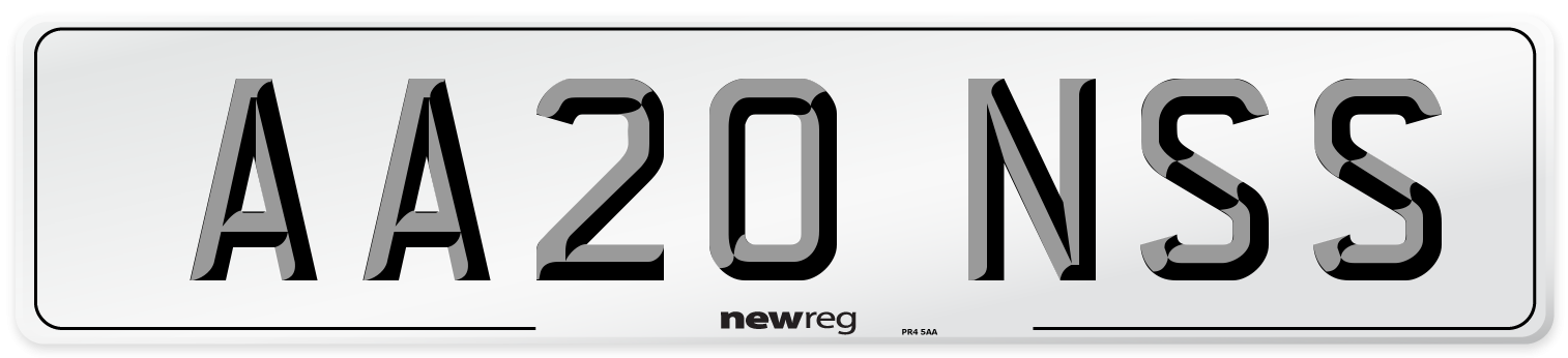AA20 NSS Number Plate from New Reg
